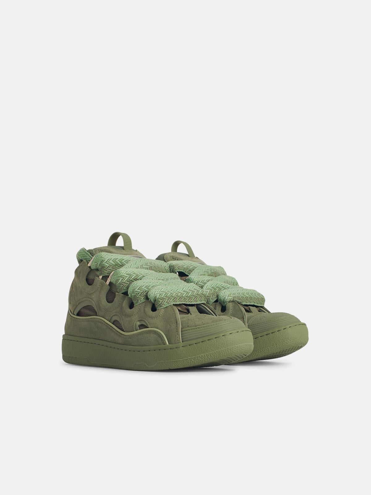 SNEAKER 'CURB' IN MISTO PELLE VERDE