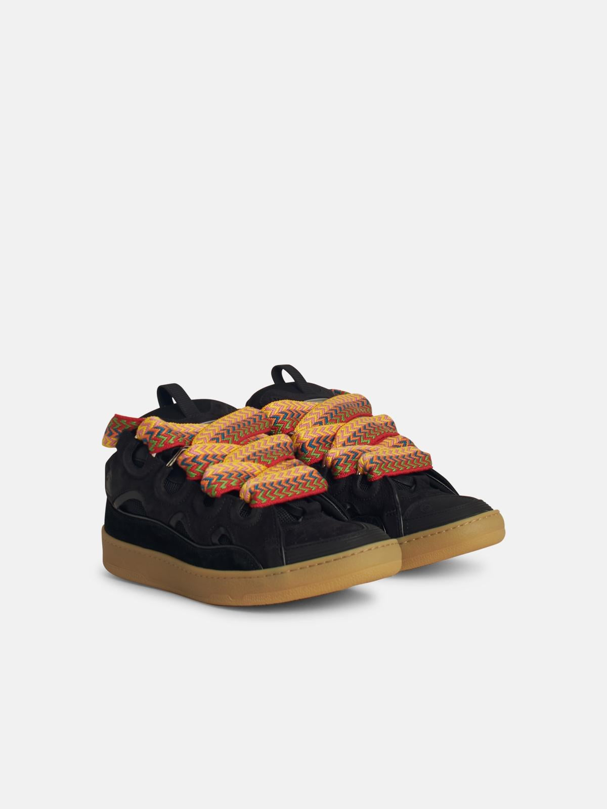 SNEAKER 'CURB' IN MISTO SUEDE NERA