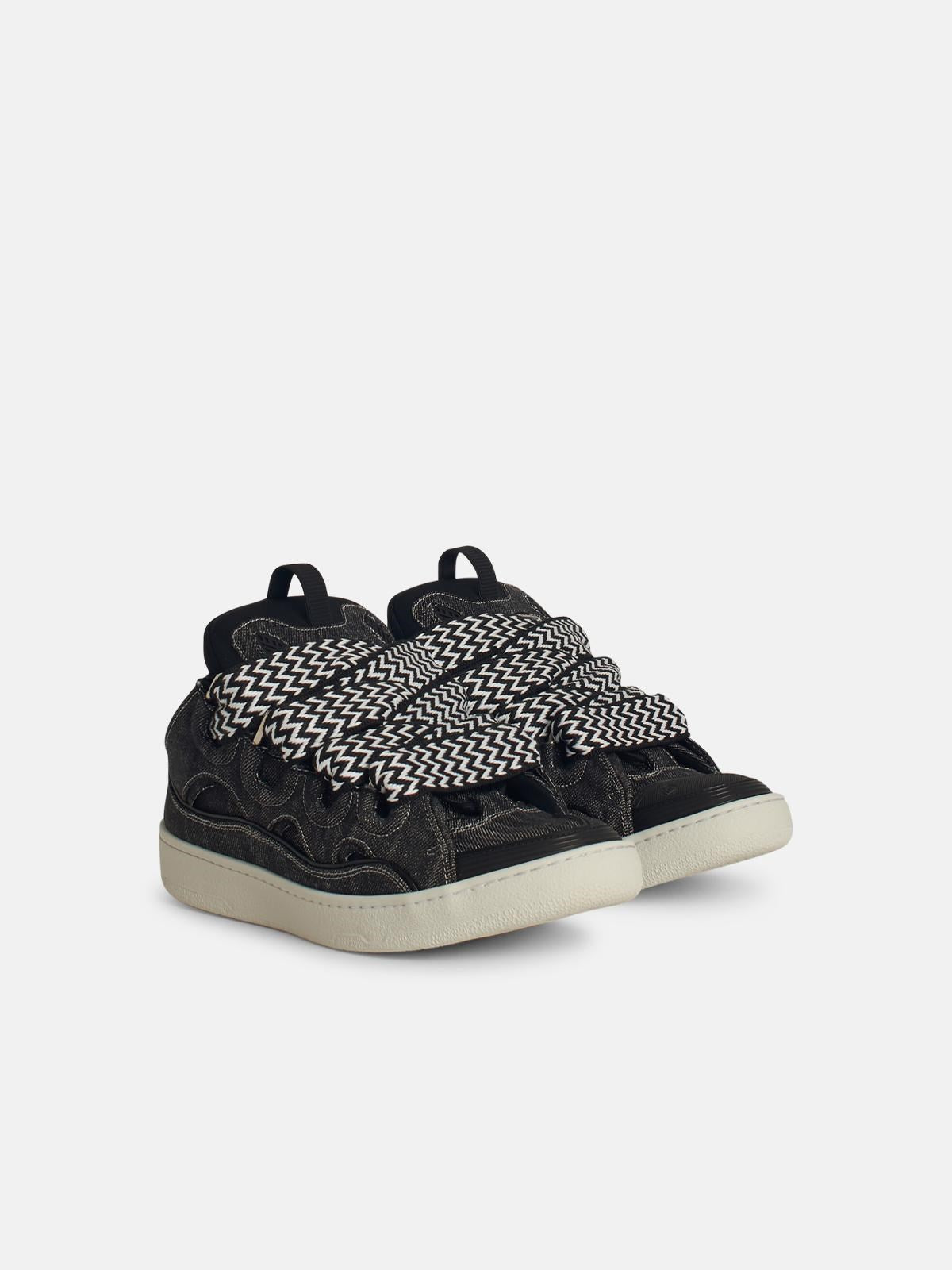 SNEAKER 'CURB' IN DENIM NERA